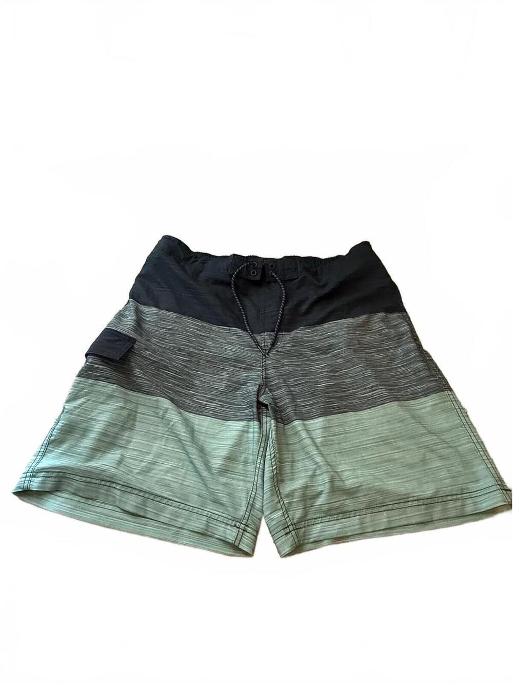 George Men's E-Board Swim Trunks Size XL 40-42 Blue Teal Striped Board Shorts